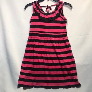 Pinky Girl’s Pink and Black Striped Dress, Size M 10/12